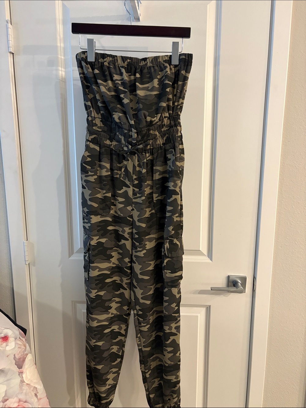 Women’s Camouflage Strapless Jumpsuit - Olive Camo